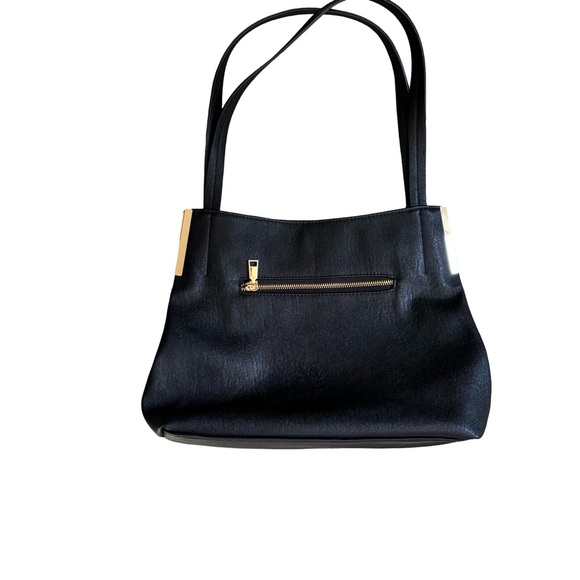 Madison West Black Shoulder Bag with gold accent and hardware - Picture 2 of 6